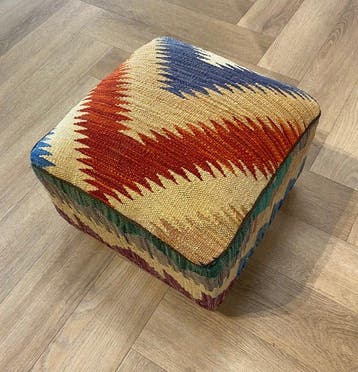 Kelim Poef(Ongebruikt/Nieuw) - Kelim - 34 cm - 34 cm, Nieuw