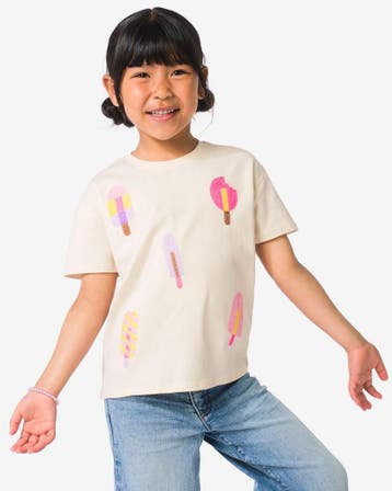 HEMA Kinder T-shirt gehaakt ecru, Verzenden, Nieuw