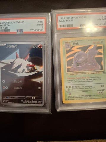 Pokémon - 2 Graded card - Muk, Larvesta #13,#108 Foil,, Nieuw