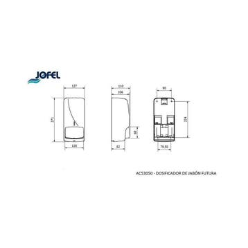 Jofel Futura zeepdispenser 850ml - RVS, Verzenden, Nieuw