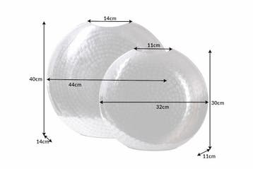 Elegante vazen set van 2 ORIENTAL 44cm zilver in, Huis en Inrichting, Woonaccessoires | Vazen, Ophalen of Verzenden, Nieuw