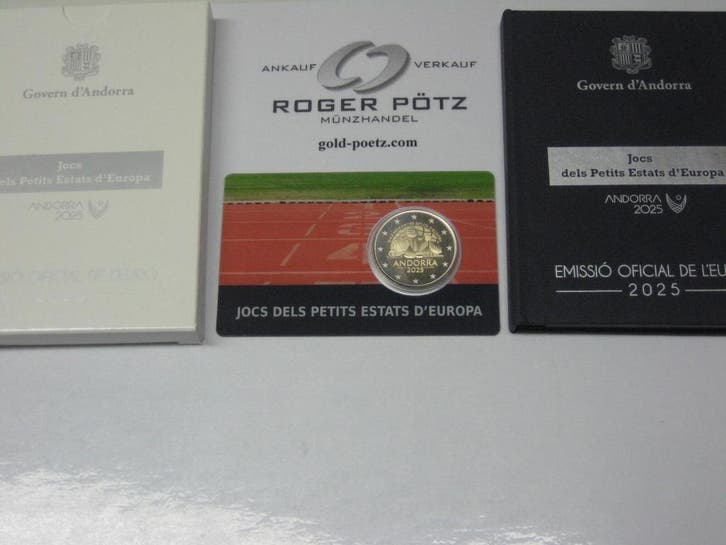 Andorra 2 Euro 2025 Kleinstaaten Spiele Pp in Coincard en..., Postzegels en Munten, Munten | Europa | Euromunten, Verzenden