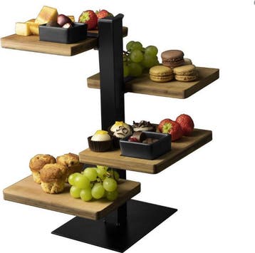 Gusta Serveertoren - 4 bamboe planken, Ophalen of Verzenden, Zo goed als nieuw