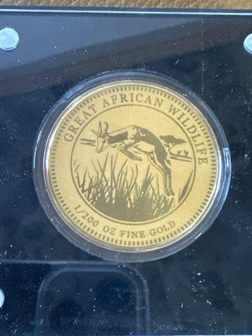 Wereld. Gold medal 2022 - African Springbock, 1/200 Oz