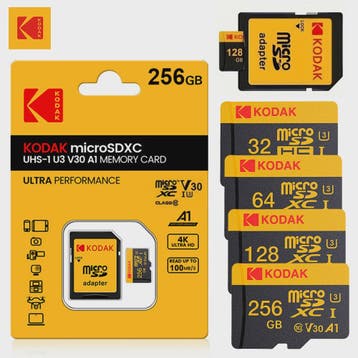 KODAK Micro SD Kaart 16GB - 256GB | Class 10 U3 4K | TF Kaar, Verzenden, Nieuw