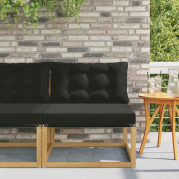 vidaXL Buiten Midden Sofa staal Whitewash en zwart 79 x 83 x, Verzenden, Nieuw