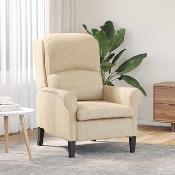 vidaXL Fauteuil Crème 76 x 94 x 102 cm Microvezel, Huis en Inrichting, Fauteuils, Verzenden, Nieuw