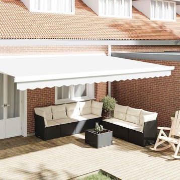 vidaXL Vervangende markies volant Wit 480 x 20 cm Polyester, Verzenden, Nieuw