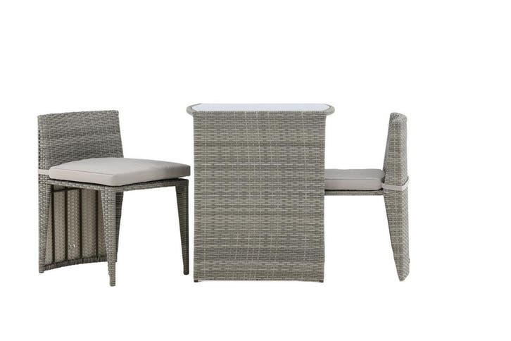 Barset - Niek  - Wicker - Grijs - Met Kussens - The Outsider, Huis en Inrichting, Barkrukken, Verzenden
