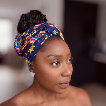 Afrikaanse Blauw Roze Paisley hoofddoek - headwrap, Ophalen of Verzenden, Nieuw