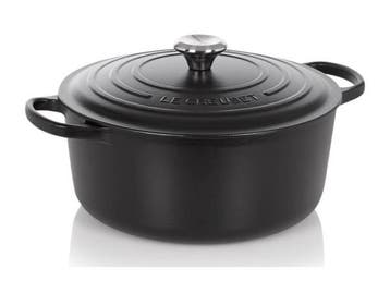 Veiling - LE CREUSET geëmailleerde gietijzeren ronde braadp, Gebruikt