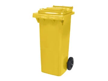 2-wiel kunststof afvalcontainer - 80 liter - geel, Ophalen of Verzenden
