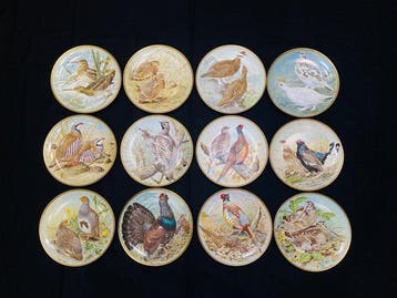 Haviland & Co. Limoges - Basil Ede - Bord (12) - Gamebirds