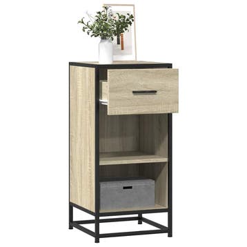 vidaXL Dressoir 35,5x35x76 cm bewerkt hout en metaal sonoma, Verzenden, Nieuw, Overige houtsoorten