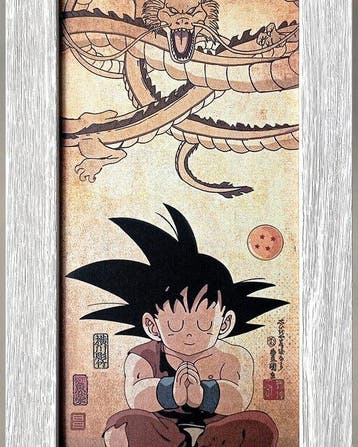 Kodo88 – Unieke ingelijste giclée - Son Goku Meditation with, Nieuw