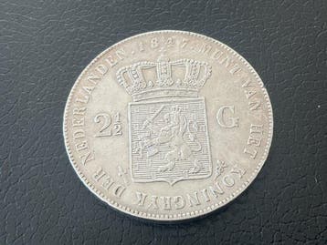 Nederland. Willem II. 2 1/2 Gulden 1847 (Zonder