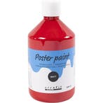 Tempera Verf Mat, donkerrood, 500 ml/ 1 fles, Nieuw