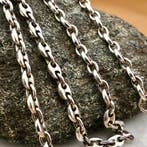 Zilveren marineschakel ketting, Sieraden, Tassen en Uiterlijk, Kettingen, Ophalen of Verzenden, Gebruikt, Overige kleuren, Zilver