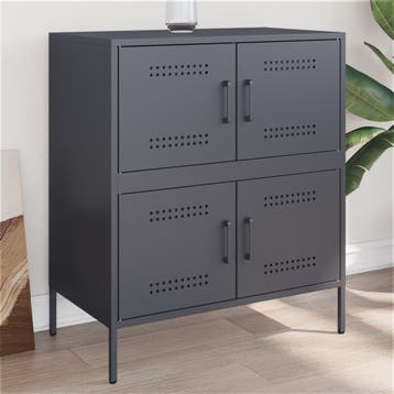 vidaXL Dressoir 68x39x79 cm staal antracietkleurig, Huis en Inrichting, Verzenden, Nieuw, Metaal, Minder dan 50 cm