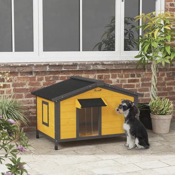 Pawhut Houten Buitenren voor Honden met Bitumen Dak - 97x72x, Verzenden, Nieuw