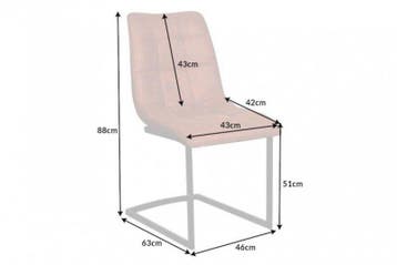 Design sledestoel MIAMI lichtbruin metalen frame mat zwart -, Huis en Inrichting, Stoelen, Ophalen of Verzenden, Nieuw