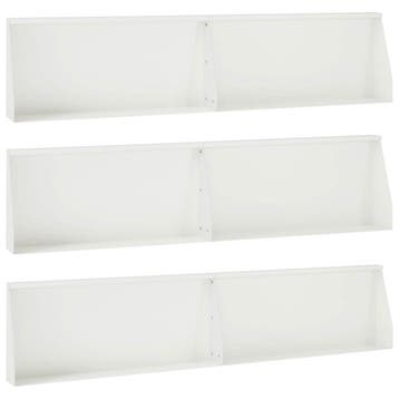 vidaXL Keerwand 6 st 100 x 12 x 50 cm Staal Wit, Verzenden, Nieuw