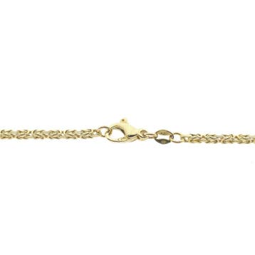 Gouden vierkante koningsschakel ketting, Sieraden, Tassen en Uiterlijk, Ophalen of Verzenden, Gebruikt, Goud, Goud
