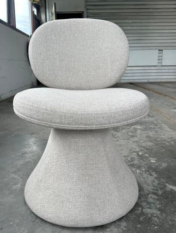 Polspotten Draaibare Stoel Gestoffeerd Grijs - Fauteuil, Gebruikt, Minder dan 75 cm, Ophalen of Verzenden, Stof