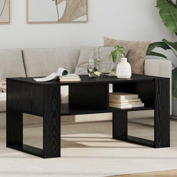 vidaXL Salontafel Zwart Eiken 92 x 53 x 45 cm Bewerkt hout, Verzenden, Nieuw, Overige houtsoorten, 50 tot 100 cm