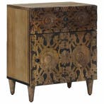 vidaXL Bed kast met lade Bruin 50 x 33 x 60 cm Massief Mango, Minder dan 45 cm, Verzenden, Nieuw, 55 tot 70 cm