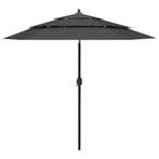 vidaXL Parasol 3-laags met aluminium paal 2,5 m, Tuin en Terras, Verzenden, Nieuw, 2 tot 3 meter