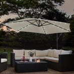 Parasol Brazil - 3,5 m - Incl. LED - Wit, Tuin en Terras, Parasols, Verzenden, Nieuw