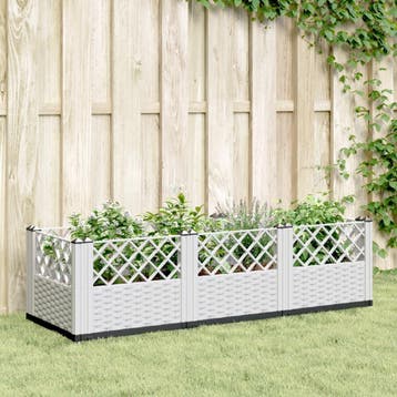 vidaXL Plantenbak met pinnen 123,5x43,5x43,5 cm polypropeen, Verzenden, Nieuw, Kunststof