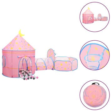 vidaXL Kinderspeeltent met 250 ballen 301x120x128 cm roze, Verzenden, Nieuw