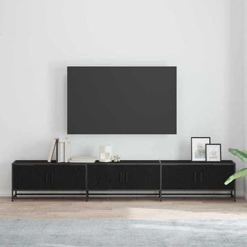 vidaXL TV Eenheden 240 x 35 x 41 cm Zwart Eiken Bewerkt hout, Minder dan 50 cm, Verzenden, Nieuw, Minder dan 100 cm