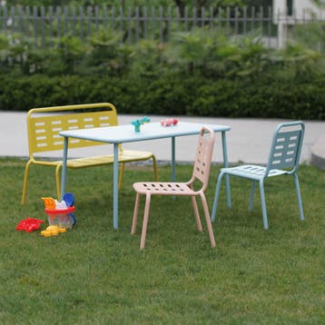 Kindertuinset Etroubles 4-delig tafel met bank en 2 stoelen, Verzenden, Nieuw