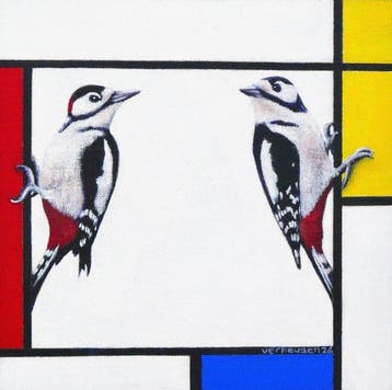Jos Verheugen - Free after Mondrian, with Woodpeckers