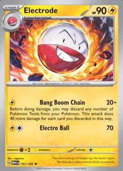Electrode 101/165 reverse holo pokemon 151, Ophalen of Verzenden, Nieuw, Losse kaart, Foil