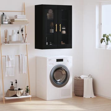 vidaXL Wandkast 69,5x34x90 cm zwart, Verzenden, Nieuw, 50 tot 100 cm, Minder dan 100 cm