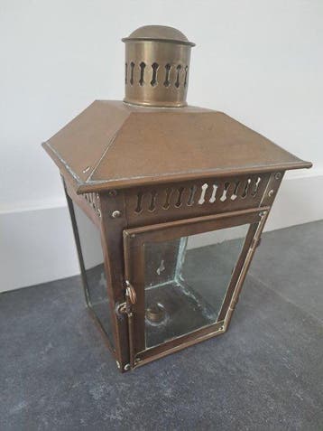 Lantaarn - Koper, Glas - Koperen wandlantaarn