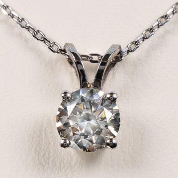 Zonder minimumprijs - Ketting met hanger - 14 karaat Witgoud, Sieraden, Tassen en Uiterlijk, Antieke sieraden