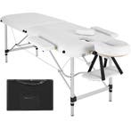 Massagetafel 2 zones met matras en aluminium frame - wit, Sport en Fitness, Massageproducten, Verzenden, Nieuw