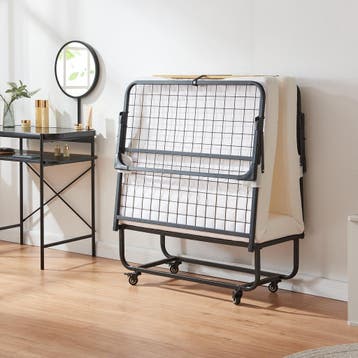 Opklapbed Lustendi 90x200 cm met matras zwart eiken en wit [, Huis en Inrichting, Slaapkamer | Bedden, Verzenden, Nieuw