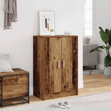 vidaXL Schoenenkast 60x35x92 cm bewerkt hout oud houtkleurig, Verzenden, Nieuw