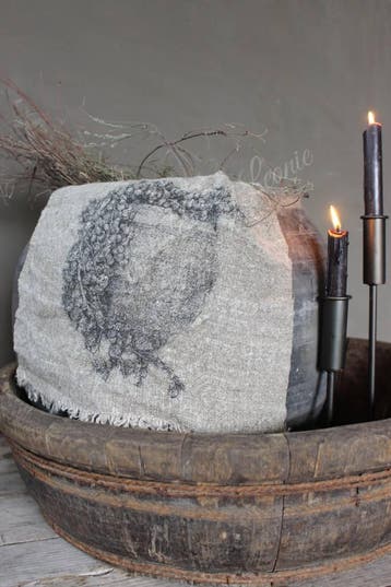 Shabby linnen doek Kruik met dadeltak, Ophalen of Verzenden, Nieuw