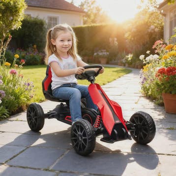 Kinder Trappen Go-Kart met Verstelbare Stoel en Stille EVA W, Verzenden, Nieuw