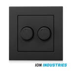 DUO DIMMER AFDEKPLAAT | MATZWART | ION INDUSTRIES, Nieuw