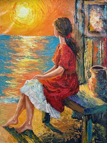 Le Trung Hau (1991) - La solitude contemplative 80 60 cm