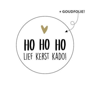 10 x Wensetiket rond 40mm - ho ho ho lief kerst kado!, Ophalen of Verzenden, Nieuw