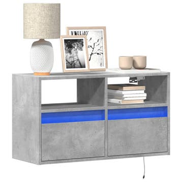 vidaXL Tv-wandmeubel met LED-verlichting 80x31x45 cm, Verzenden, Nieuw, Overige houtsoorten